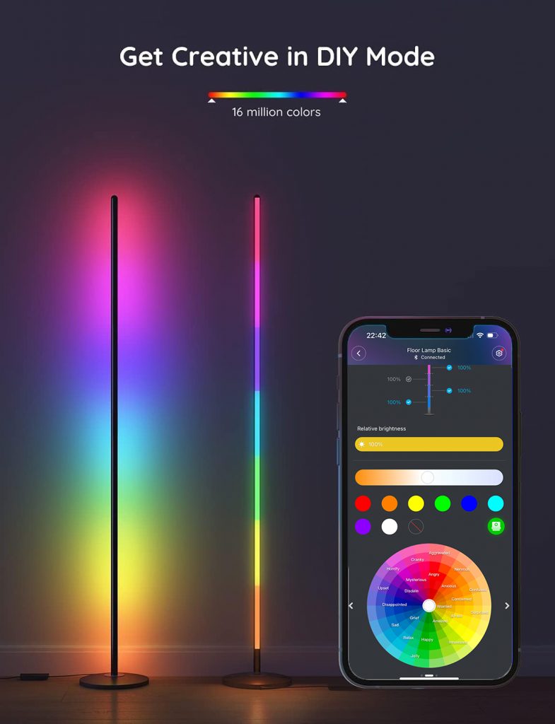 The Govee RGB Floor Lamp app is very intuitive 
