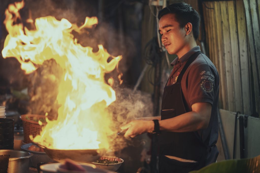 Photo of a street food vender in Thailand