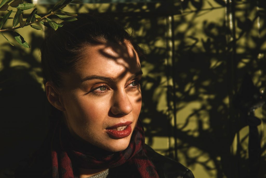 A portrait taken using the harsh sunset as lighting